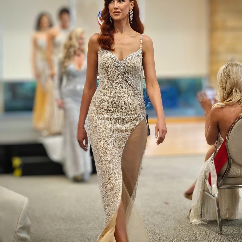 Elegant Cream Evening Gown